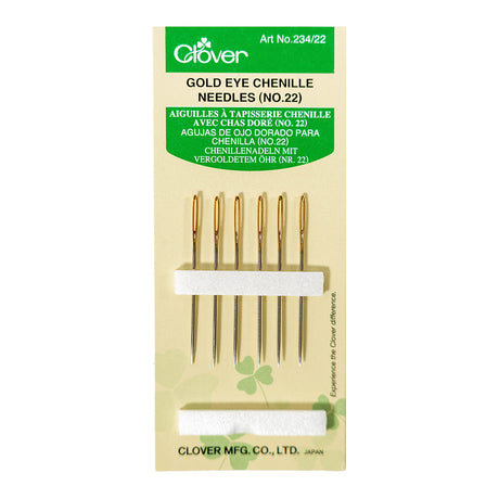 Clover Gold Eye Chenille Needles - Size 22 - 6 ct