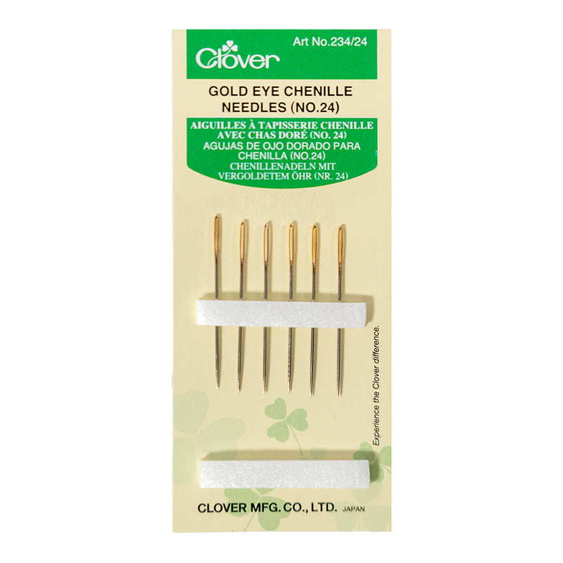 Clover Gold Eye Chenille Needles - Size 24 - 6 ct