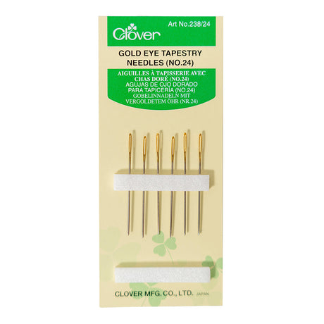 Clover Gold Eye Tapestry Needles - Size 24 - 6 ct