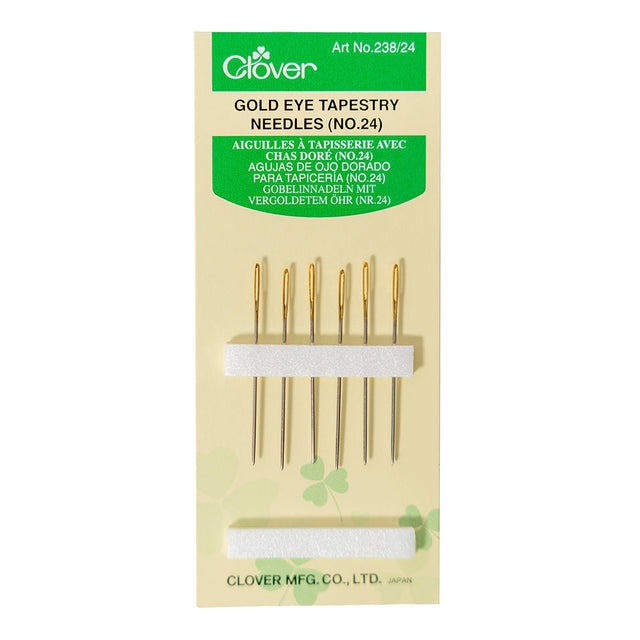 Clover Gold Eye Tapestry Needles - Size 24 - 6 ct