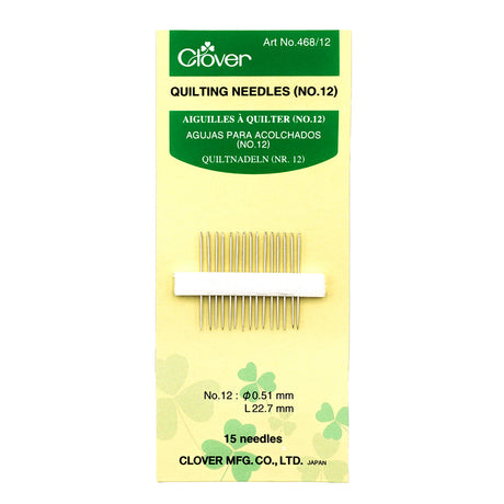 Clover Quilting Needles - Size 12 - 15 ct