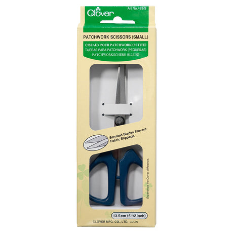 Clover Small Patchwork Scissors with Serrated Blades - 5.25"
