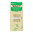 Clover Gold Eye Applique Needles - Size 12 - 15 ct