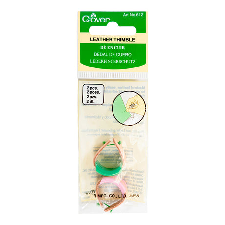 Clover Leather Ring Thimbles - 2 ct