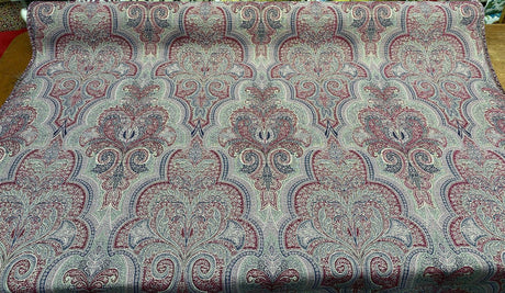 Robert Allen Shahmin Beet Chenille Fabric - Damask, Purple Lavender Beige With Hints Of Blue, 57" Width (1 Yard)