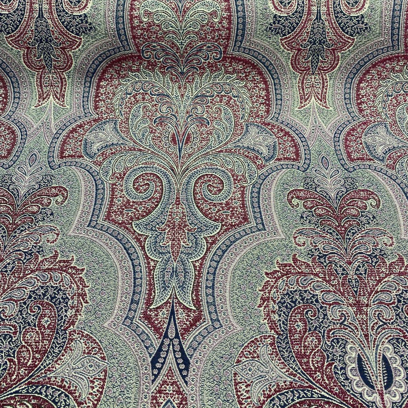 Robert Allen Shahmin Beet Chenille Fabric - Damask, Purple Lavender Beige With Hints Of Blue, 57" Width (1 Yard)