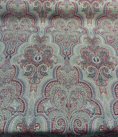 Robert Allen Shahmin Beet Chenille Fabric - Damask, Purple Lavender Beige With Hints Of Blue, 57" Width (1 Yard)