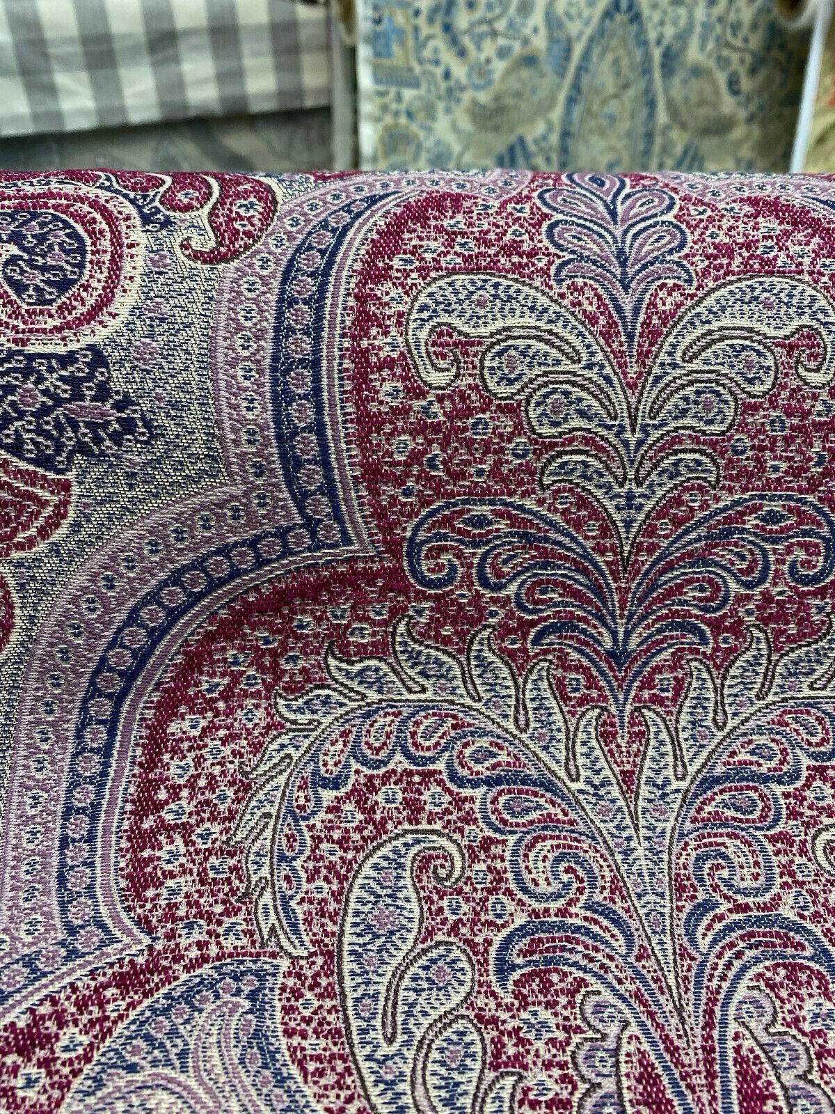 Robert Allen Shahmin Beet Chenille Fabric - Damask, Purple Lavender Beige With Hints Of Blue, 57" Width (1 Yard)