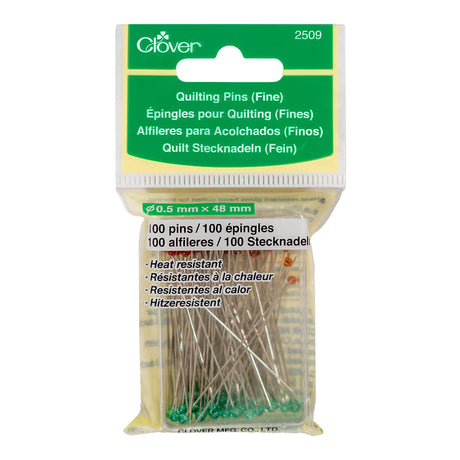 Clover Heat Resistant Quilting Pins - Fine - 100 ct