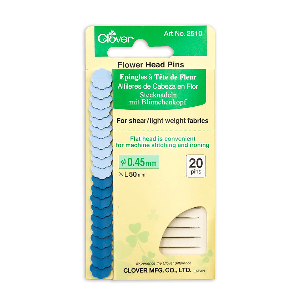 Clover Flower Head Pins - Fine - 20 ct