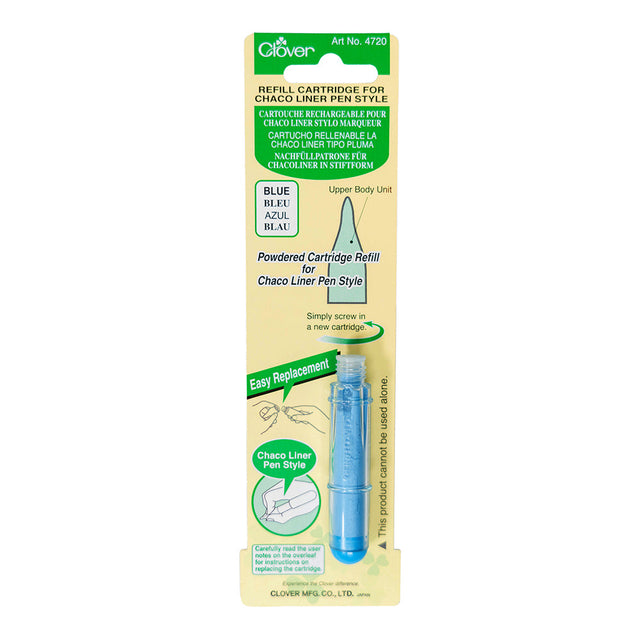 Clover Chaco Liner Pen Style Refill Cartridge - Blue