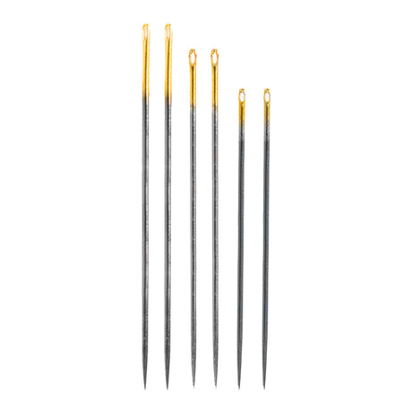 Clover Black Gold Quilting Needles - Assorted Sizes 9, 10, 12 - 6 ct