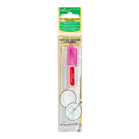 Clover Chacopen Air Erasable Fabric Marker with Eraser - Pink