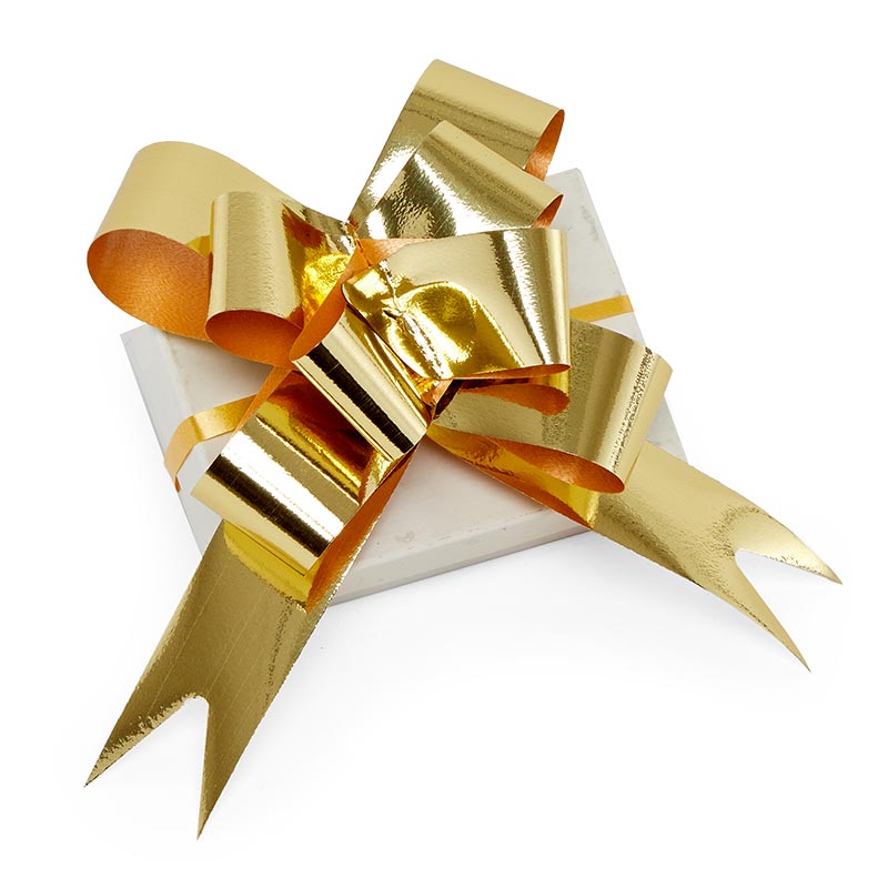 Metallic Finish Butterfly Pull Bows 4 '' Metallic Gold Color 50 each / package