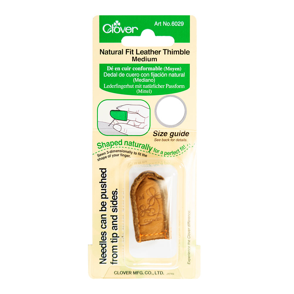 Clover Natural Fit Leather Thimble - Medium