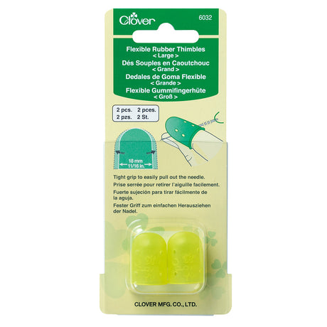Clover Flexible Rubber Thimbles - Large - 2 ct