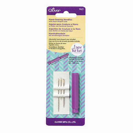 Clover I Sew for Fun Hand Sewing Needles with Heart Shaped Case