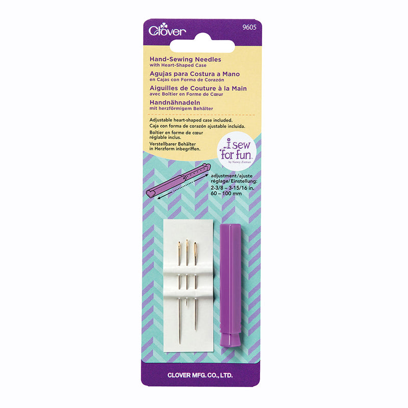Clover I Sew for Fun Hand Sewing Needles with Heart Shaped Case