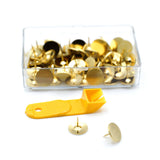 Clover Needlecraft Thumb Tacks with Remover - Brass - 60 pc