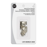 Dritz No-Sew Wide Hook & Eye Closures - Nickel - 4 Sets