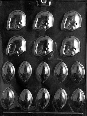 Bite Size Footballs & Helmets Chocolate Mold - LPS039