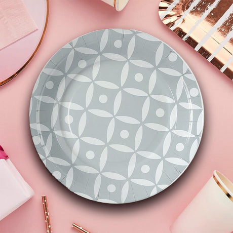 8 Ct. Geometric Paper Dinner Plates Chic 9" Disposable Party Plates