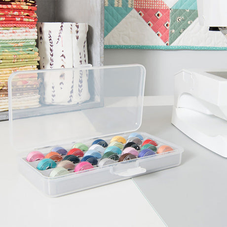 Dritz Plastic Bobbin Box with Insert - Clear