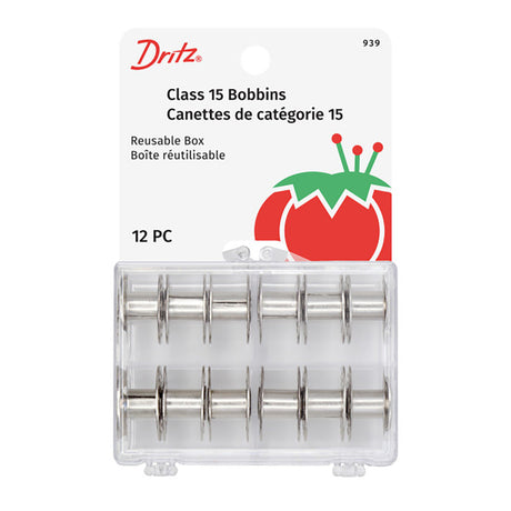 Dritz Box of Class 15 Metal Bobbins - 12ct