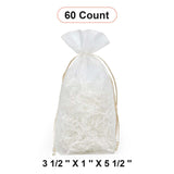 Flat Bottom Organza Bags 3 1/2''x1''x5 1/2'' for Wedding Favors