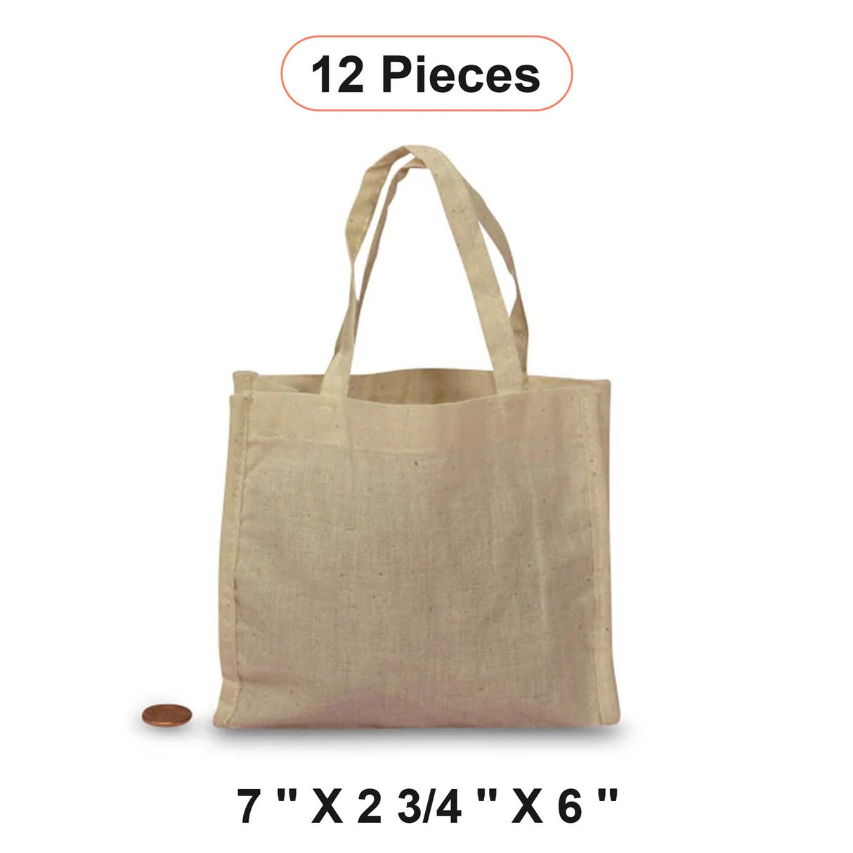 White Cotton Holders Large Bags 7'' × 2 3/4'' × 6'' Great for Gifts
