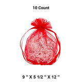 Wide Round Flat Bottom Organza Bags 9'' x 5 1/2'' x 12'' for Weddings