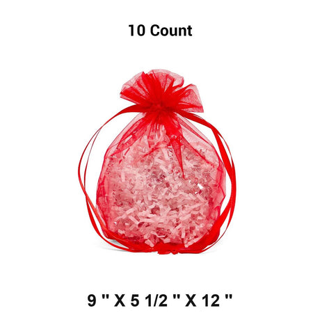 Wide Round Flat Bottom Organza Bags 9'' x 5 1/2'' x 12'' for Weddings