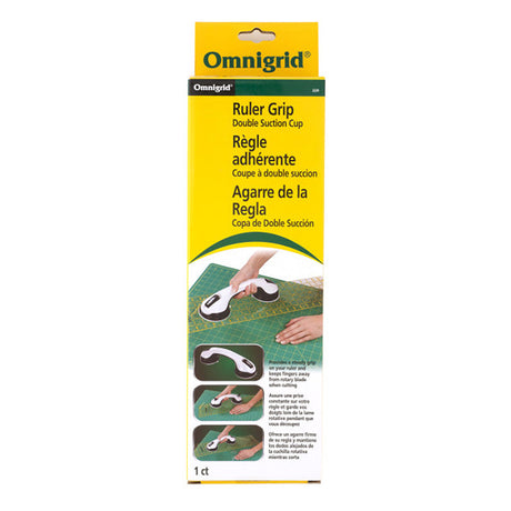 Omnigrid Ruler Grip with Double Suction Cup - White