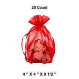 Cardboard Square Bottom Organza Bags 4'' x 4'' x 9 1/2'' for Events