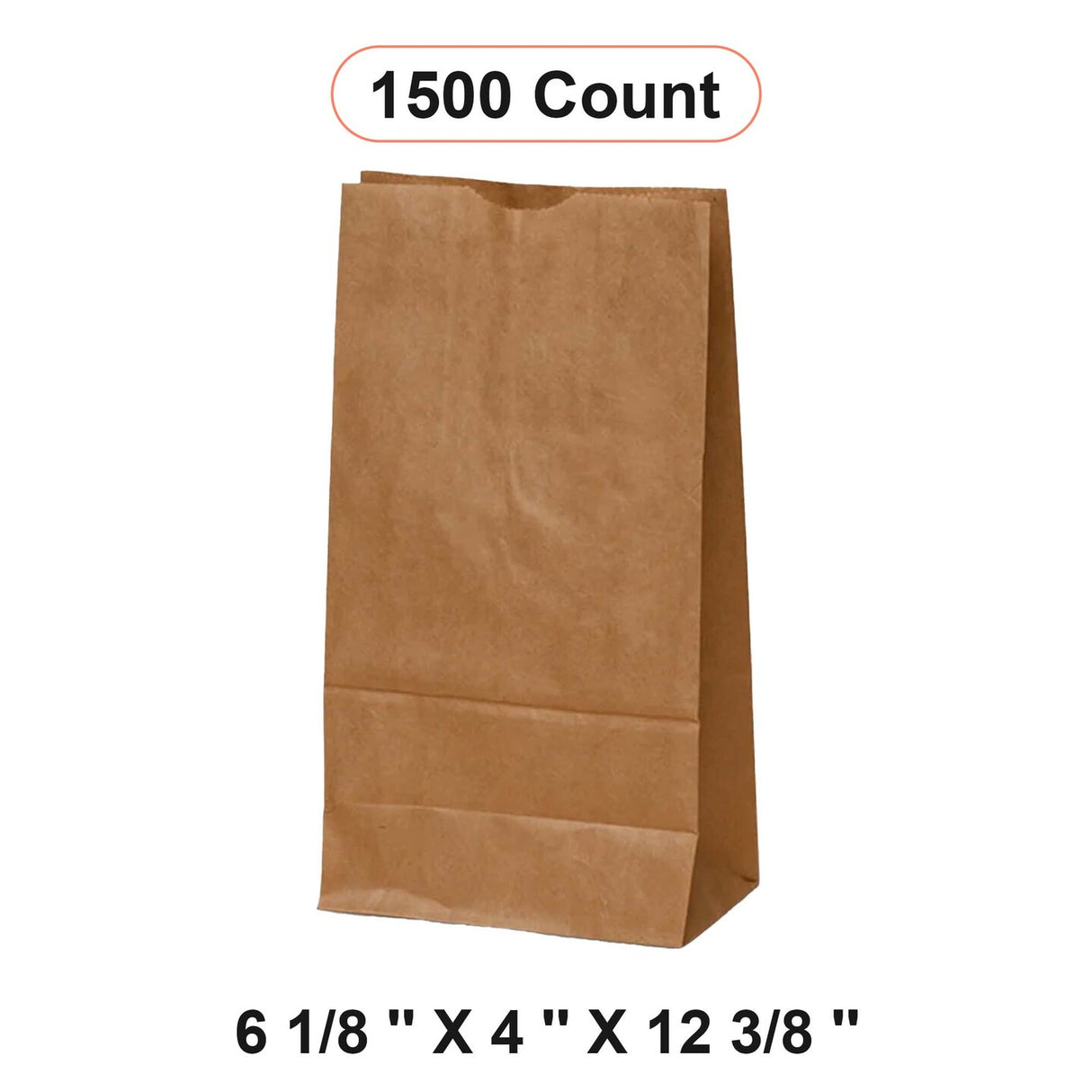 Kraft Carry Bags 6 1/8'' x 4'' x 12 3/8''