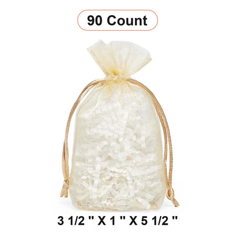 Flat Bottom Organza Bags 3 1/2''x1''x5 1/2'' for Party Favor Bags