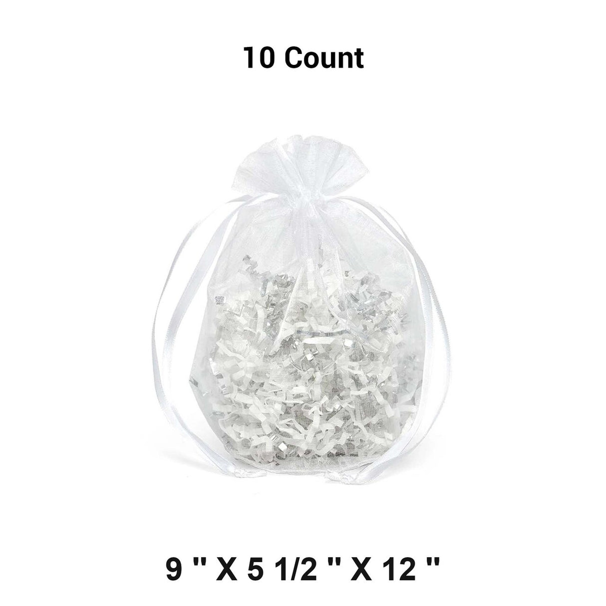 Wide Round Flat Bottom Organza Bags 9'' x 5 1/2'' x 12'' for Favors