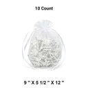 Bolsas de organza con fondo plano redondo ancho 9'' x 5 1/2'' x 12'' para recuerdos