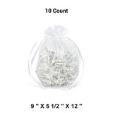 Wide Round Flat Bottom Organza Bags 9'' x 5 1/2'' x 12'' for Favors
