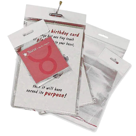 Heavy Duty Lip & Tape Cello Bags with Header 5" x 7" 1.2 mil