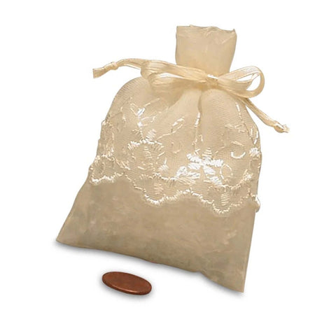 Small Embroidered Skirt Organza Bag 3'' x 4'' for Favors