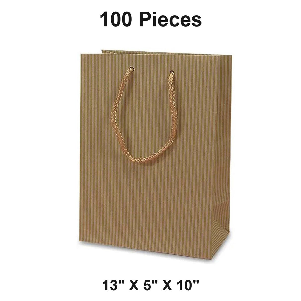 Wide Pinstripe Paper Euro Totes 13'' X 5'' X 10''