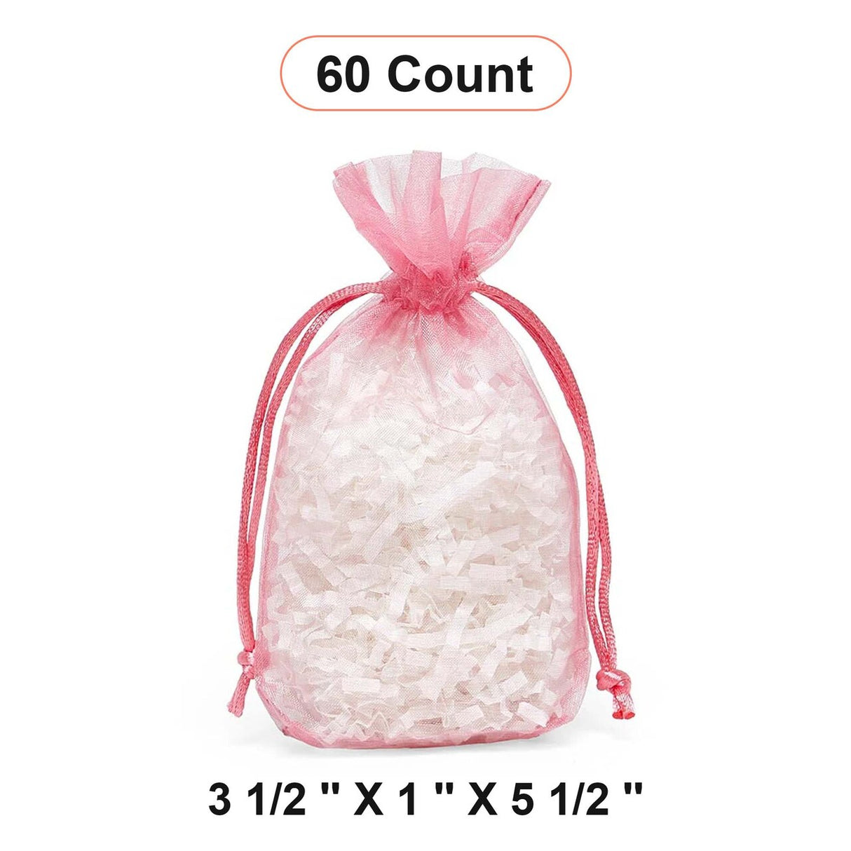 Flat Bottom Organza Bags 3 1/2''x1''x5 1/2'' for Chic Gift Presentation