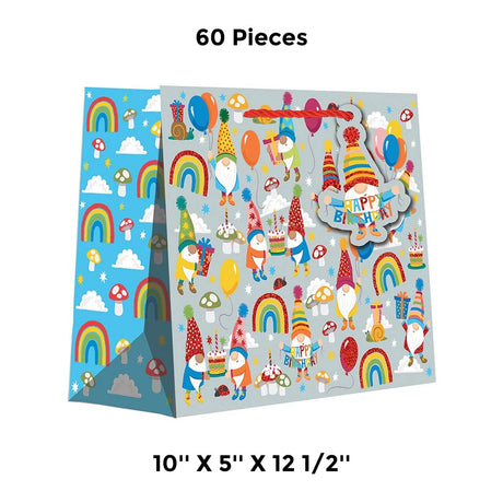 Stylish Patterned Gift Bags 10" x 5" x 12-1/2"