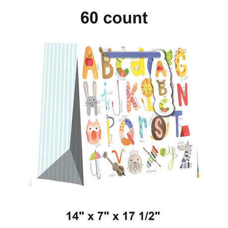 Patterned Gift Bags 14" x 7" x 17 1/2" Durable Stylish Festive Packaging