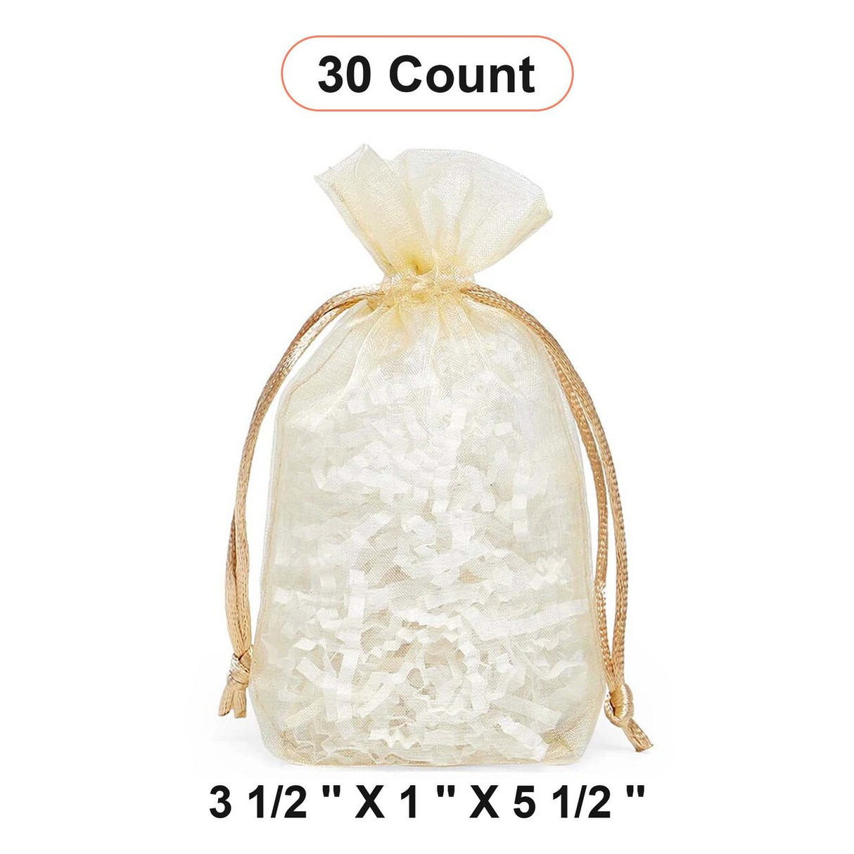 Flat Bottom Organza Bags 3 1/2''x1''x5 1/2'' for Party Favor Bags