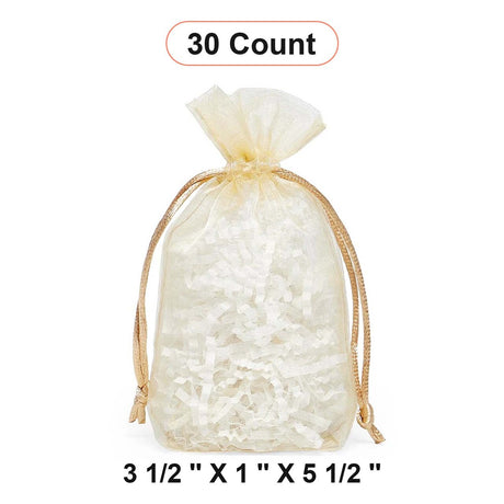 Flat Bottom Organza Bags 3 1/2''x1''x5 1/2'' for Party Favor Bags