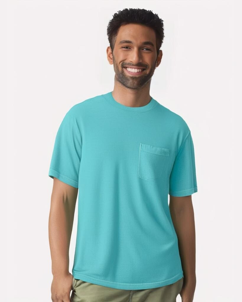 Comfort Colors® Garment-Dyed Heavyweight Crewneck Short Sleeve Pocket T-Shirt