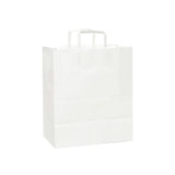 White Paper Bags with Flat Handles 12" x 7" x 12"