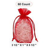 Flat Bottom Organza Bags 3 1/2''x1''x5 1/2'' for Elegant Gifts